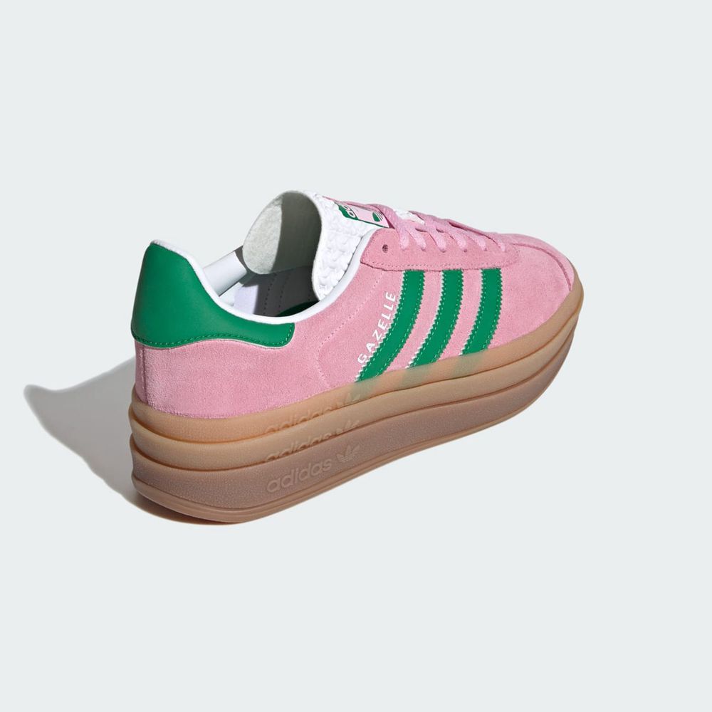 Basket Adidas Gazelle Bold Rose Vert Blanche Femme | RYR-87518249