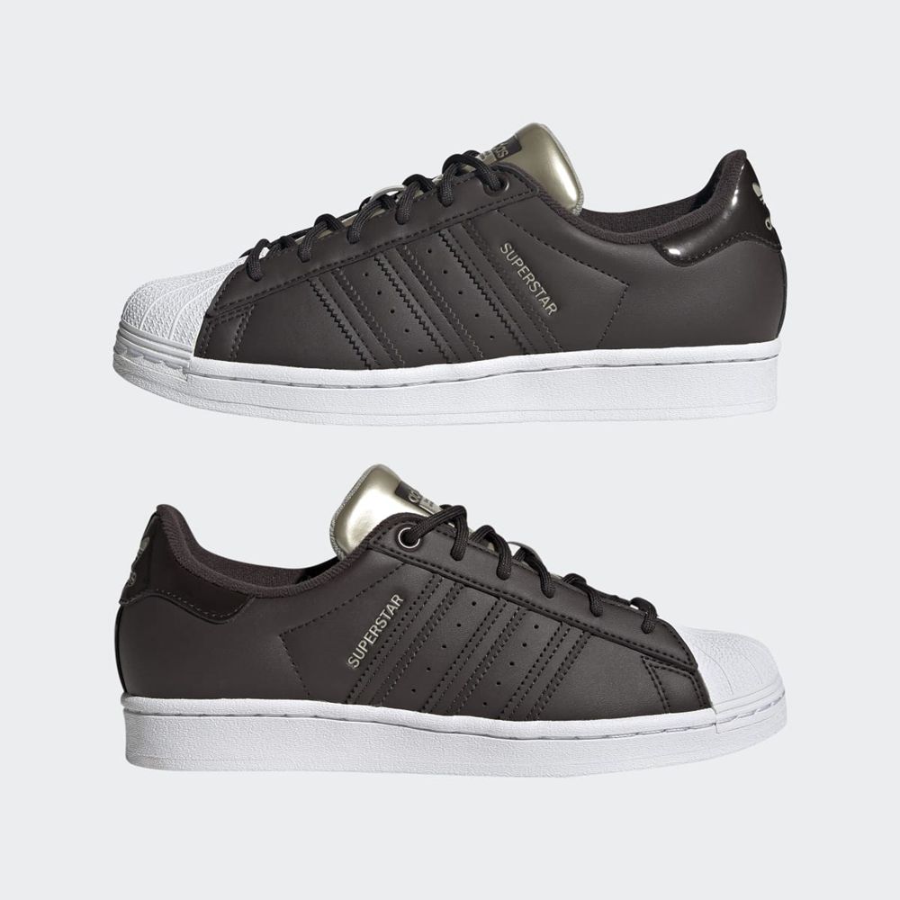 Basket Adidas Superstar Marron Blanche Femme | FHR-90815064