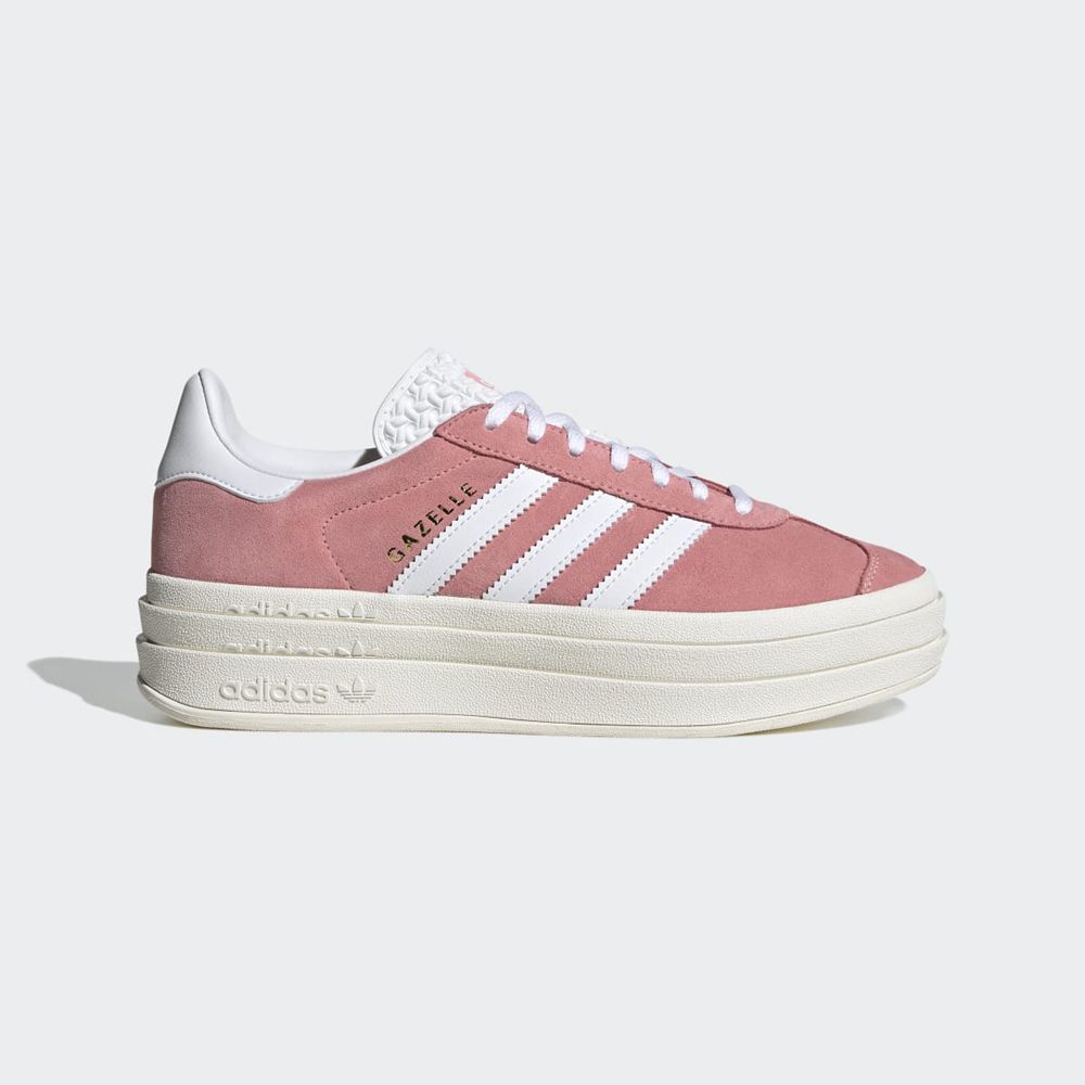 Basket Adidas Gazelle Bold Rose Blanche Femme | MIC-91001612