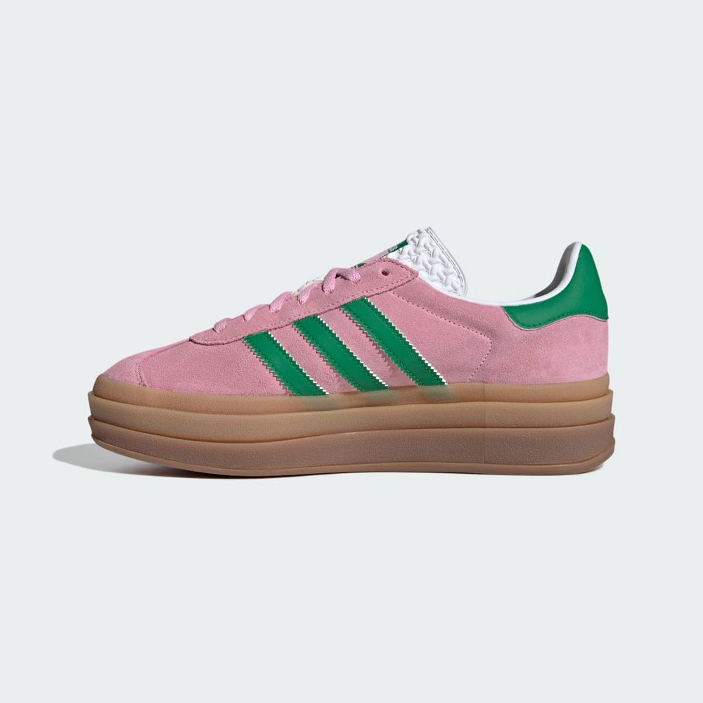 Basket Adidas Gazelle Bold Rose Vert Blanche Femme | RYR-87518249