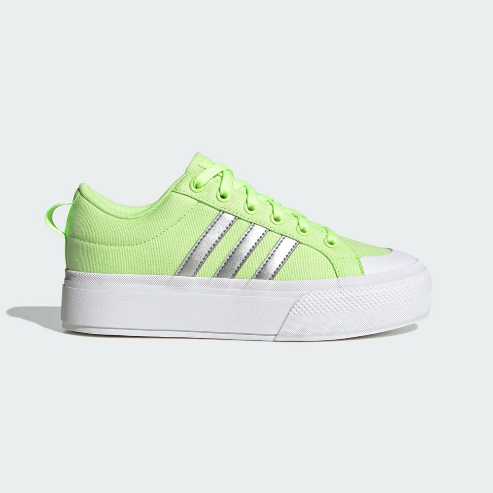 Basket Adidas Bravada 2.0 Platform Vert Argent Blanche Femme | JES-53136568