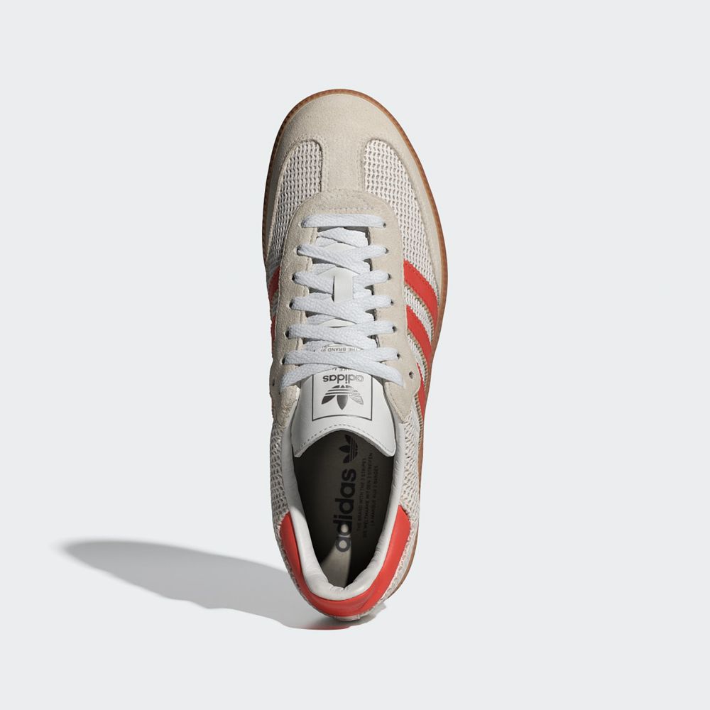 Basket Adidas Samba OG Blanche Rouge Femme | ZBR-12806858