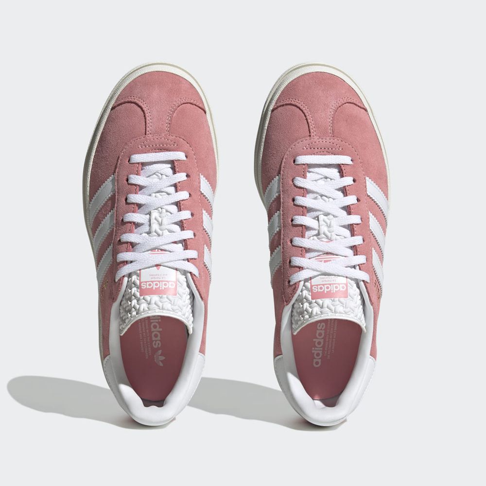 Basket Adidas Gazelle Bold Rose Blanche Femme | MIC-91001612