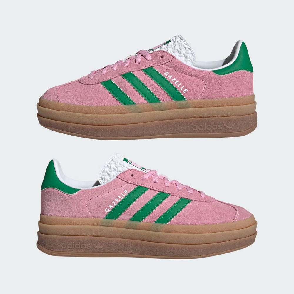 Basket Adidas Gazelle Bold Rose Vert Blanche Femme | RYR-87518249