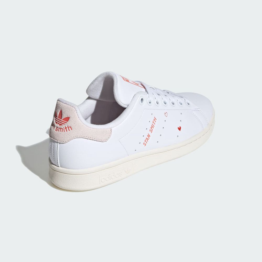 Basket Adidas Stan Smith Blanche Rouge Femme | JKR-67191019