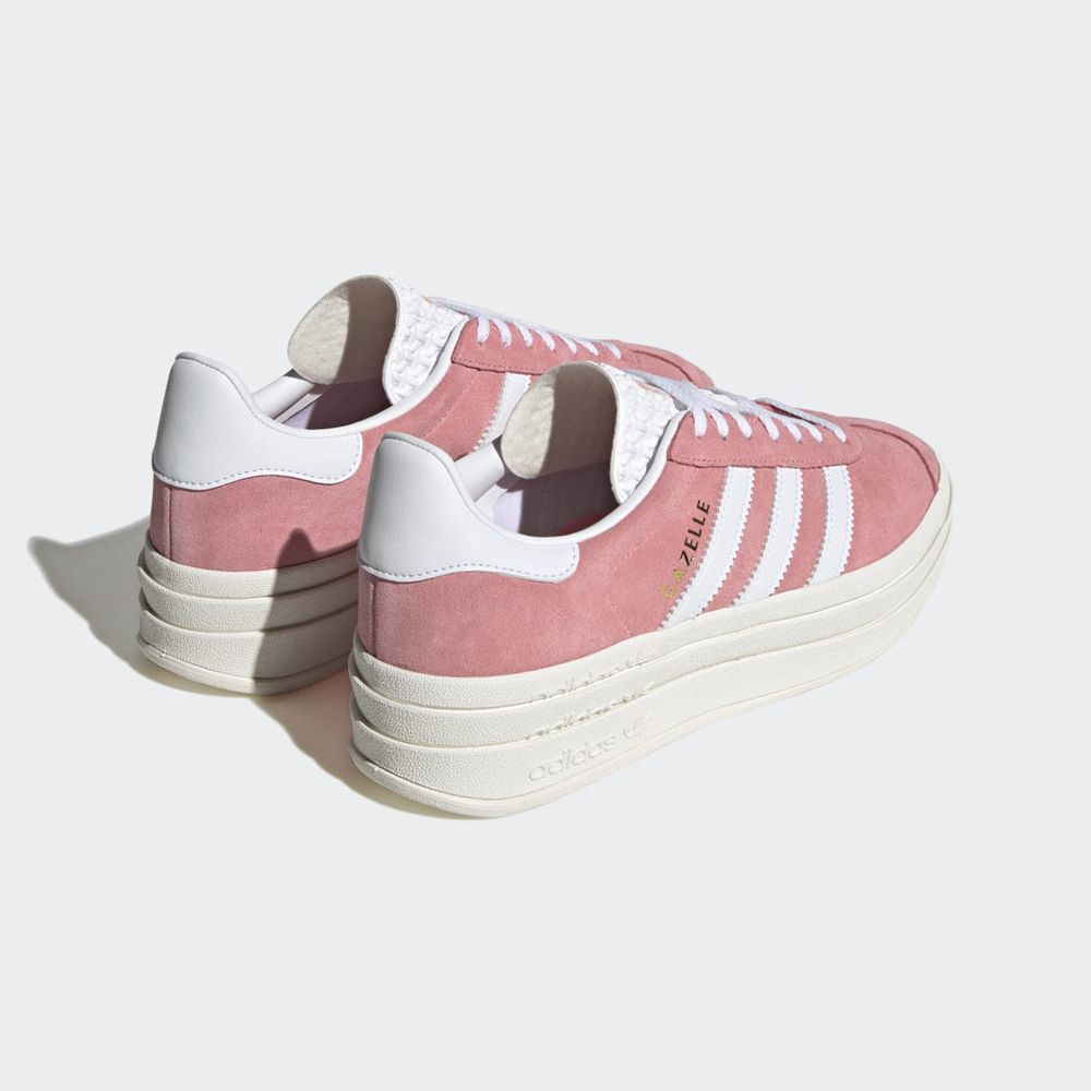 Basket Adidas Gazelle Bold Rose Blanche Femme | MIC-91001612