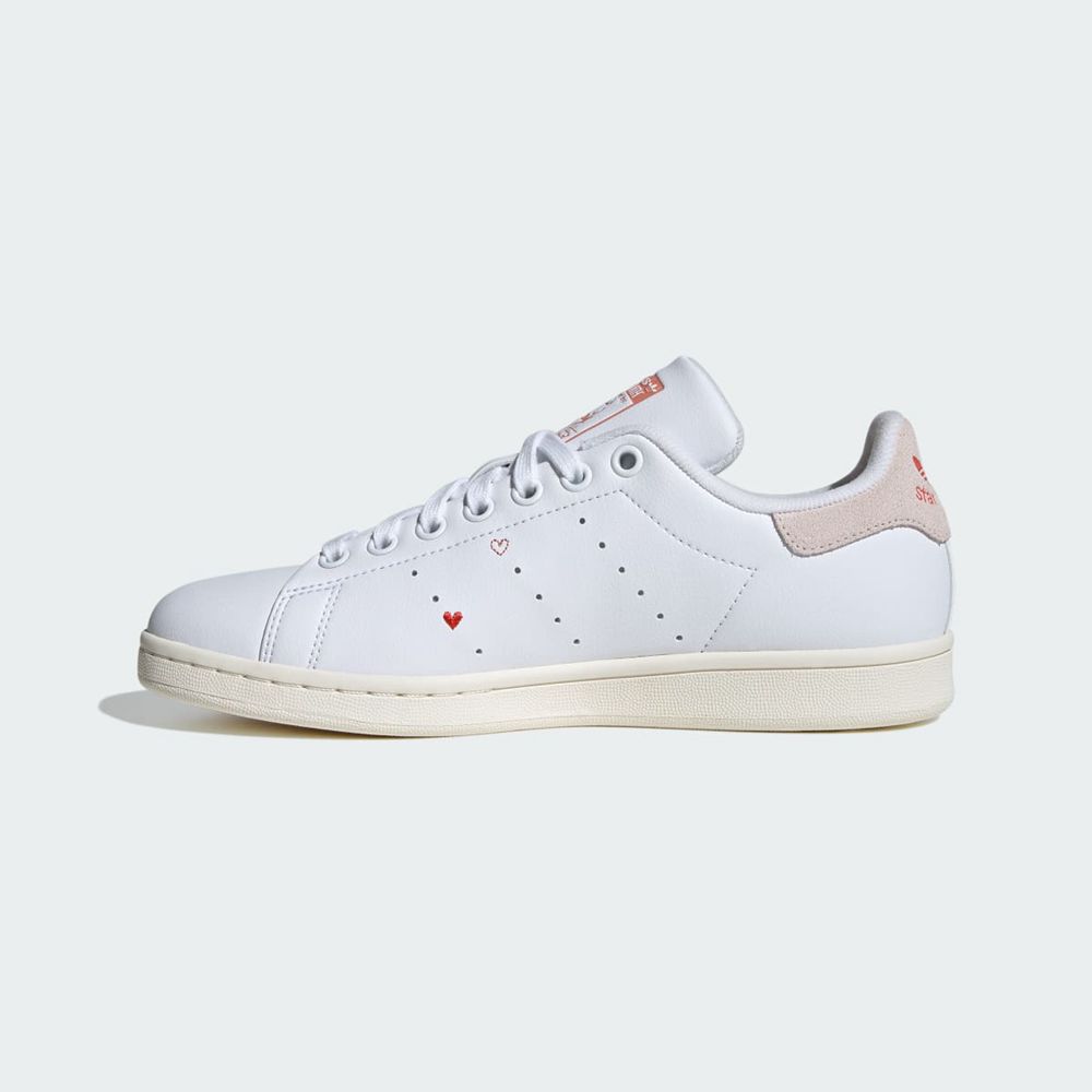 Basket Adidas Stan Smith Blanche Rouge Femme | JKR-67191019