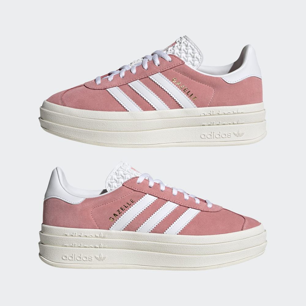 Basket Adidas Gazelle Bold Rose Blanche Femme | MIC-91001612