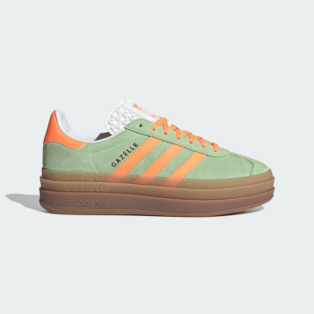 Basket Adidas Gazelle Bold Vert Orange Blanche Femme | BIF-46772048