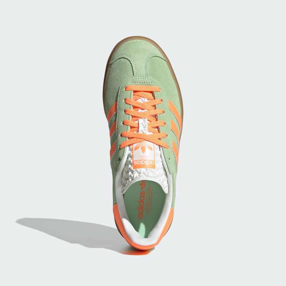 Basket Adidas Gazelle Bold Vert Orange Blanche Femme | BIF-46772048