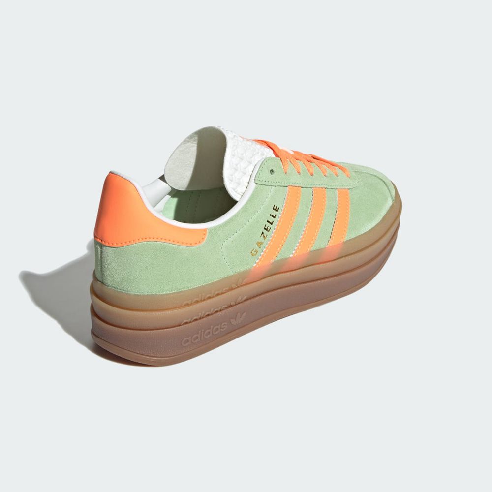 Basket Adidas Gazelle Bold Vert Orange Blanche Femme | BIF-46772048