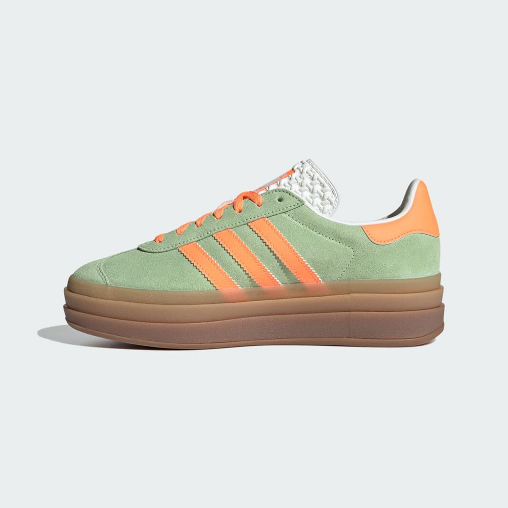 Basket Adidas Gazelle Bold Vert Orange Blanche Femme | BIF-46772048