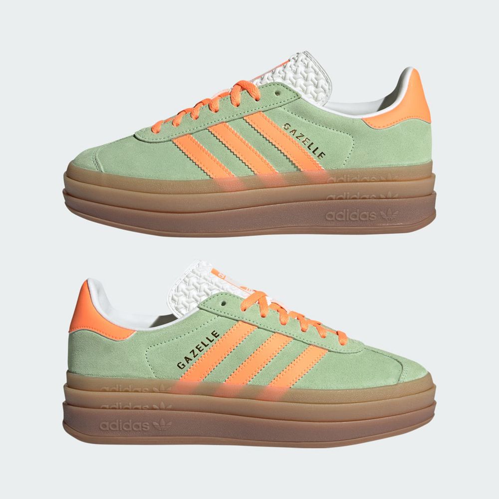 Basket Adidas Gazelle Bold Vert Orange Blanche Femme | BIF-46772048