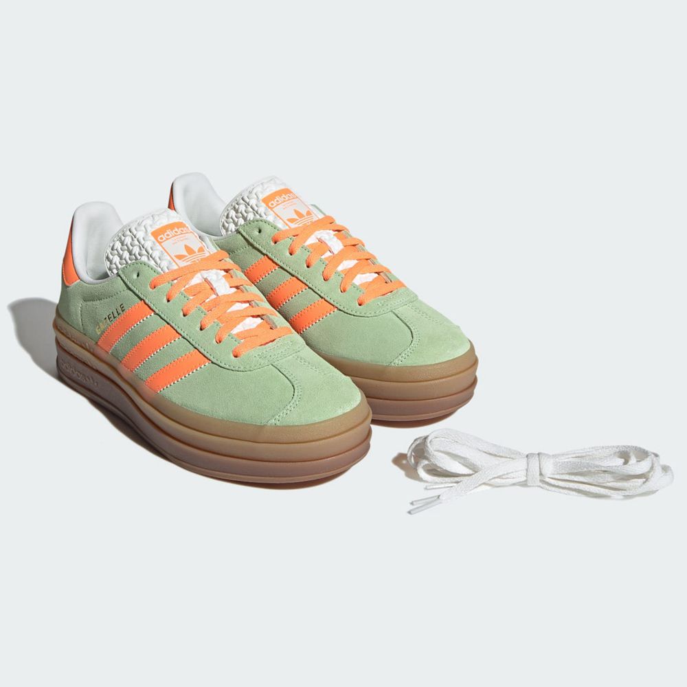 Basket Adidas Gazelle Bold Vert Orange Blanche Femme | BIF-46772048