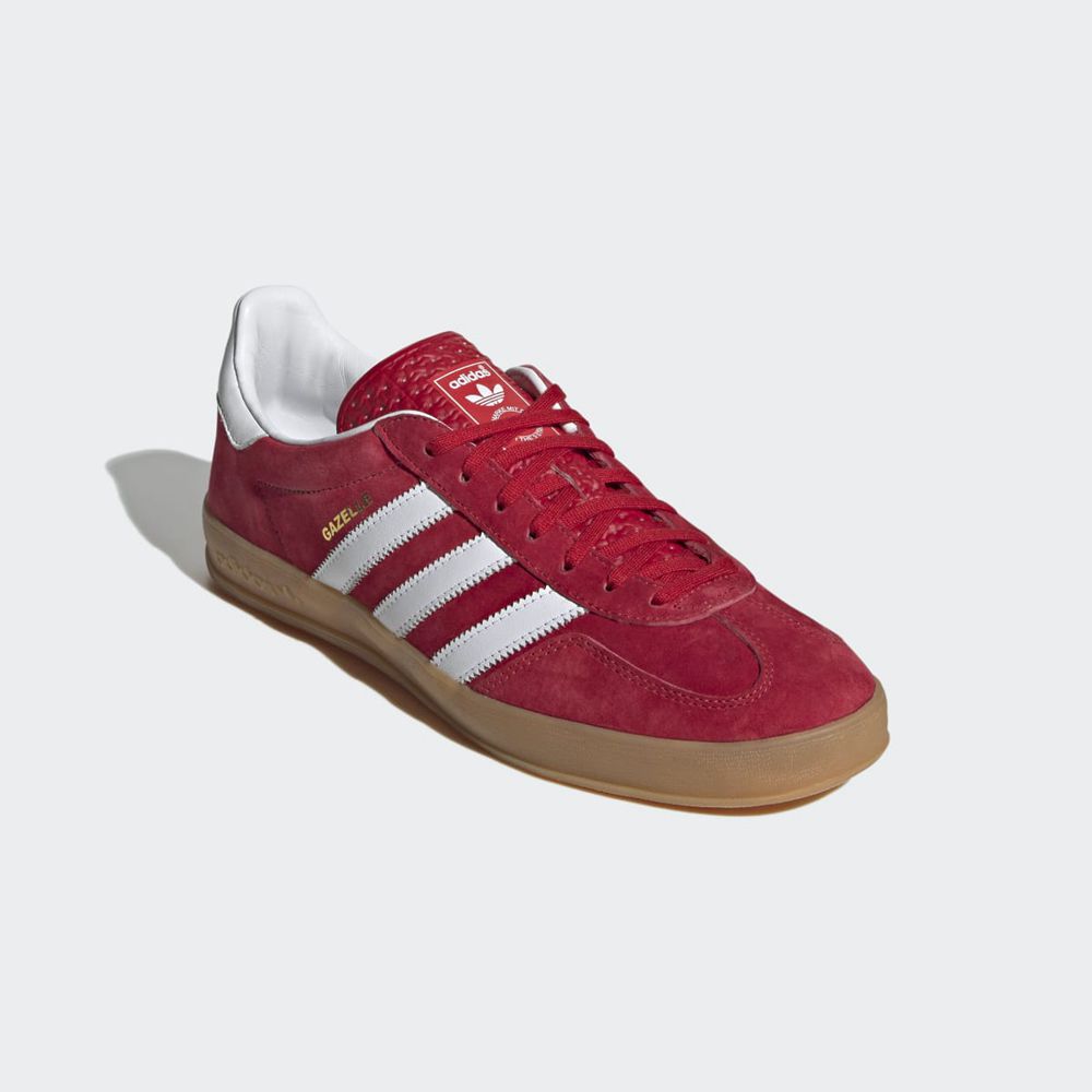 Basket Adidas Gazelle Indoor Rouge Blanche Femme | NSC-85109638