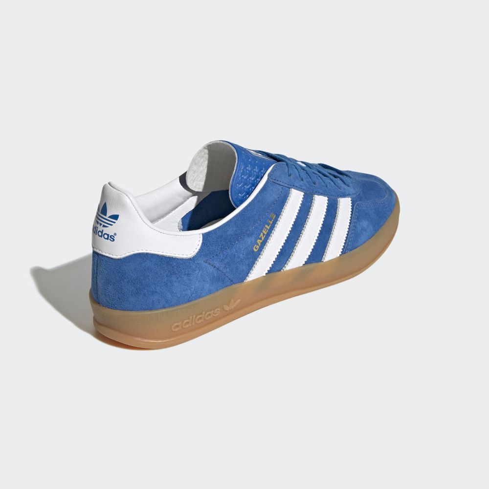 Basket Adidas Gazelle Indoor Bleu Blanche Femme | XVK-14297069