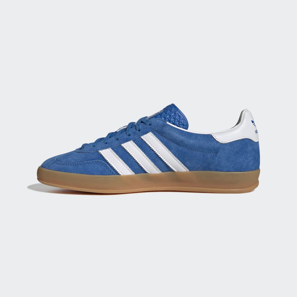 Basket Adidas Gazelle Indoor Bleu Blanche Femme | XVK-14297069