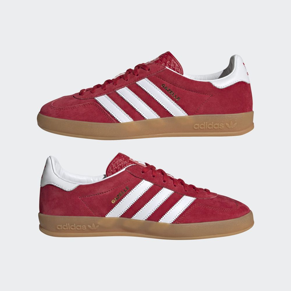 Basket Adidas Gazelle Indoor Rouge Blanche Femme | NSC-85109638