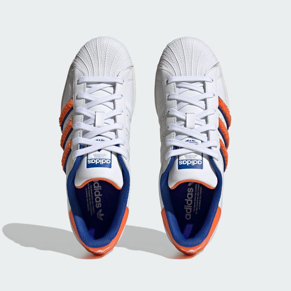 Basket Adidas Superstar Blanche Orange Bleu Femme | RTZ-76696966