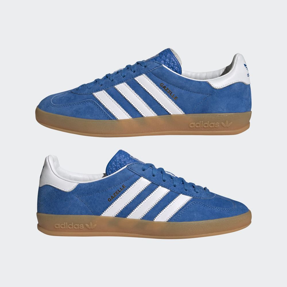 Basket Adidas Gazelle Indoor Bleu Blanche Femme | XVK-14297069