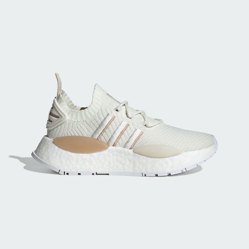 Basket Adidas NMD_W1 Blanche Beige Orange Femme | SIT-32291914