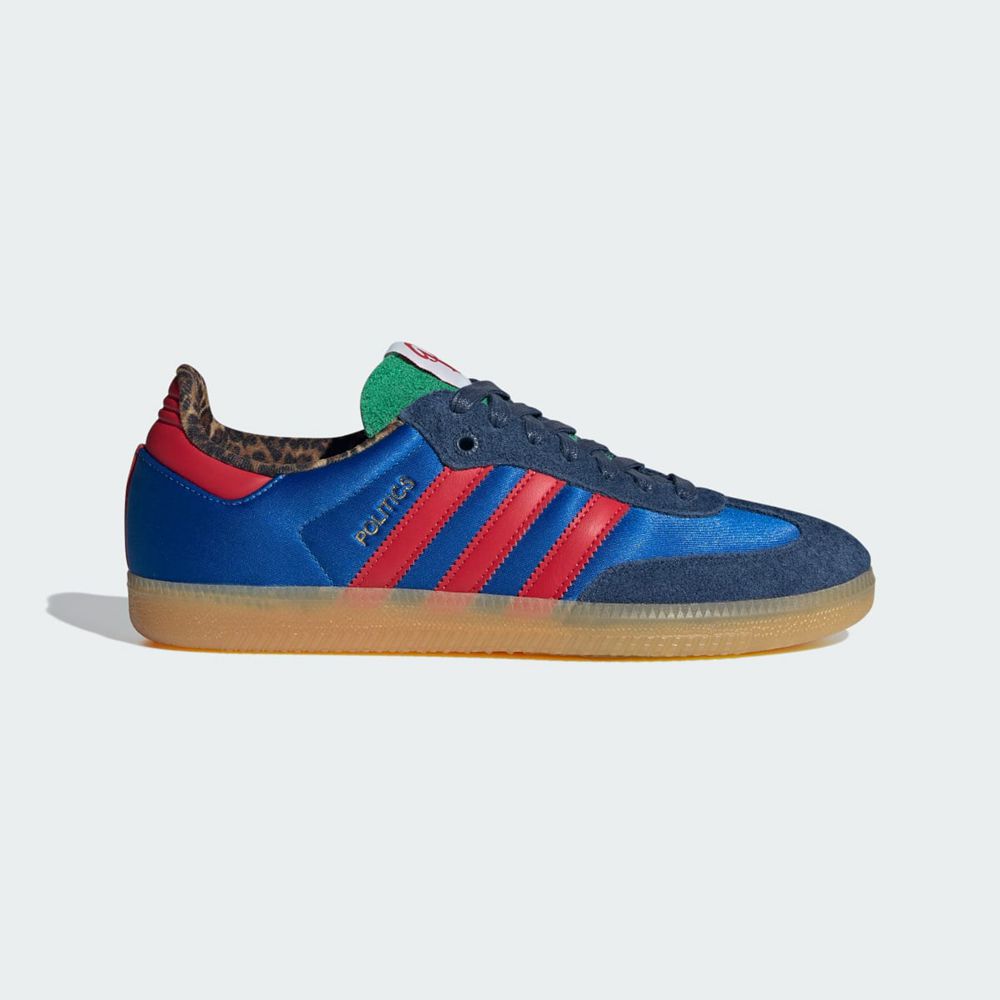 Basket Adidas x Politics Samba Bleu Rouge Vert Femme | MXF-71511202