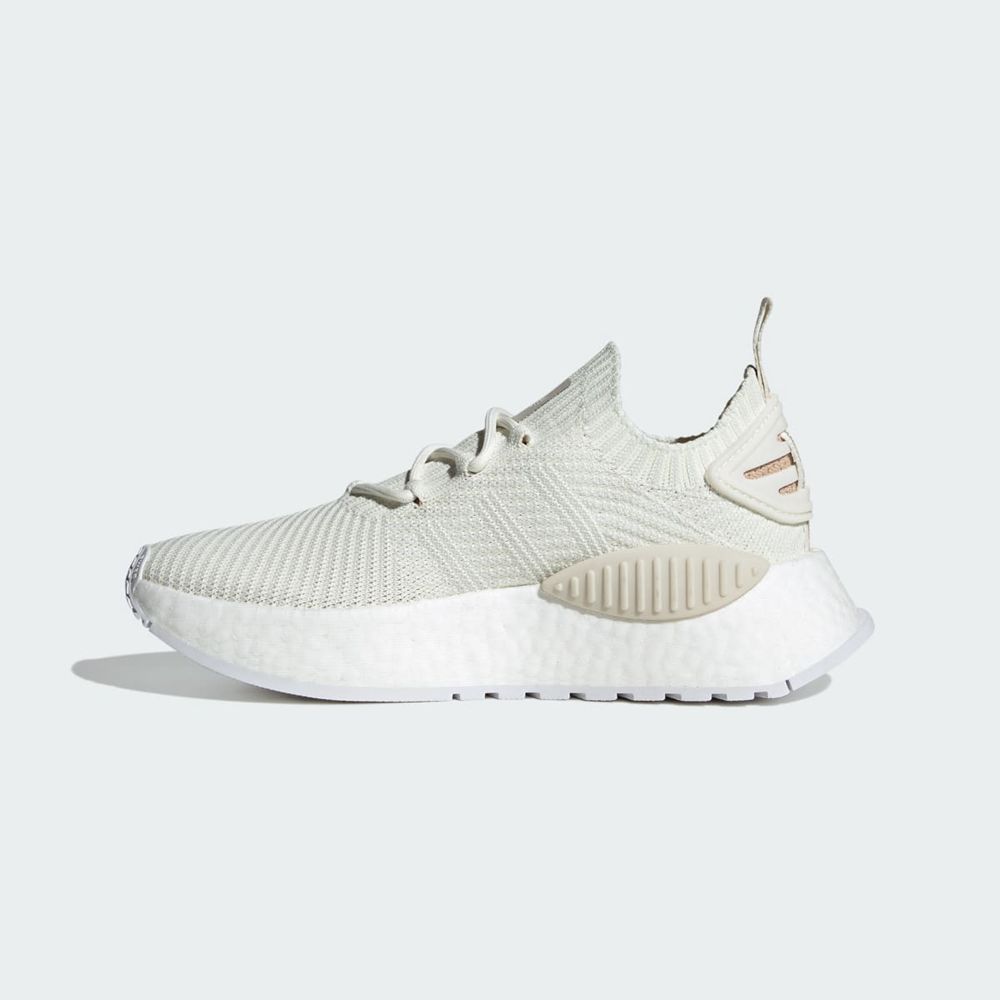 Basket Adidas NMD_W1 Blanche Beige Orange Femme | SIT-32291914