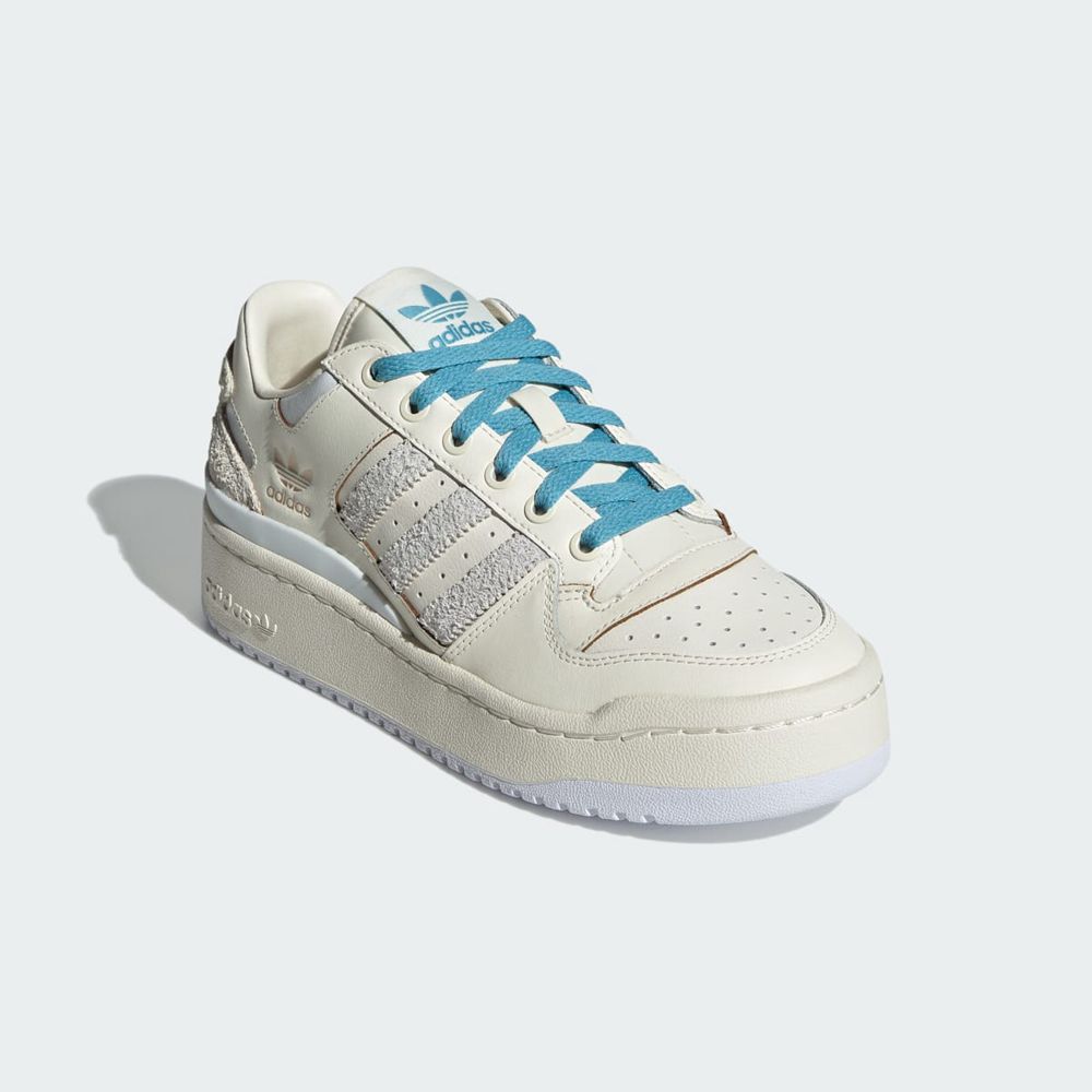 Basket Adidas Forum Bold Blanche Bleu Femme | FRG-92403004