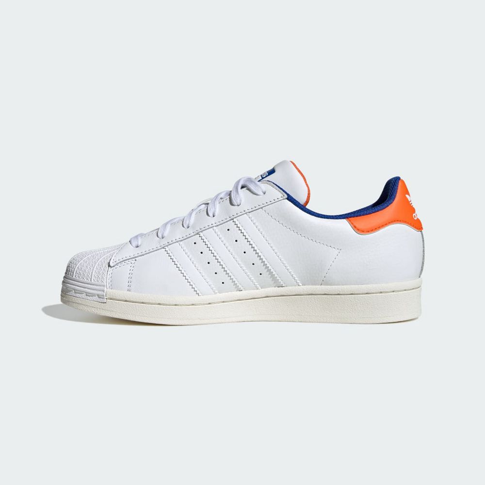 Basket Adidas Superstar Blanche Orange Bleu Femme | RTZ-76696966