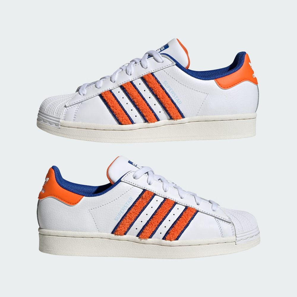 Basket Adidas Superstar Blanche Orange Bleu Femme | RTZ-76696966