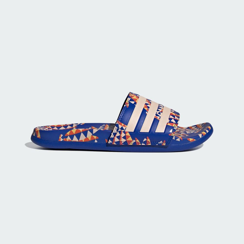 Claquette Adidas Adilette Comfort Bleu Orange Femme | XPZ-96674367