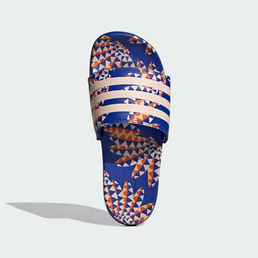 Claquette Adidas Adilette Comfort Bleu Orange Femme | XPZ-96674367