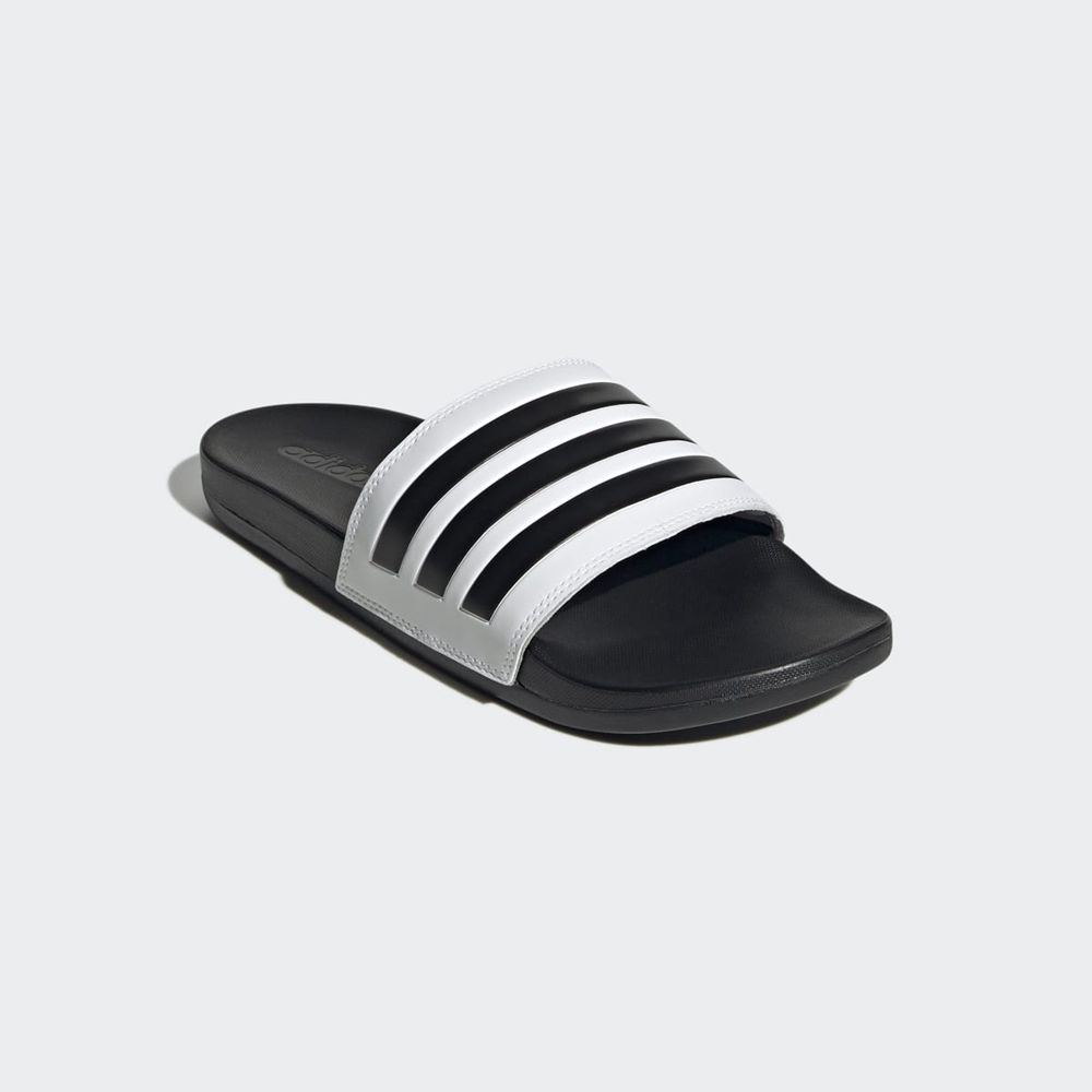 Claquette Adidas Adilette Comfort Blanche Noir Femme | BJF-92865966