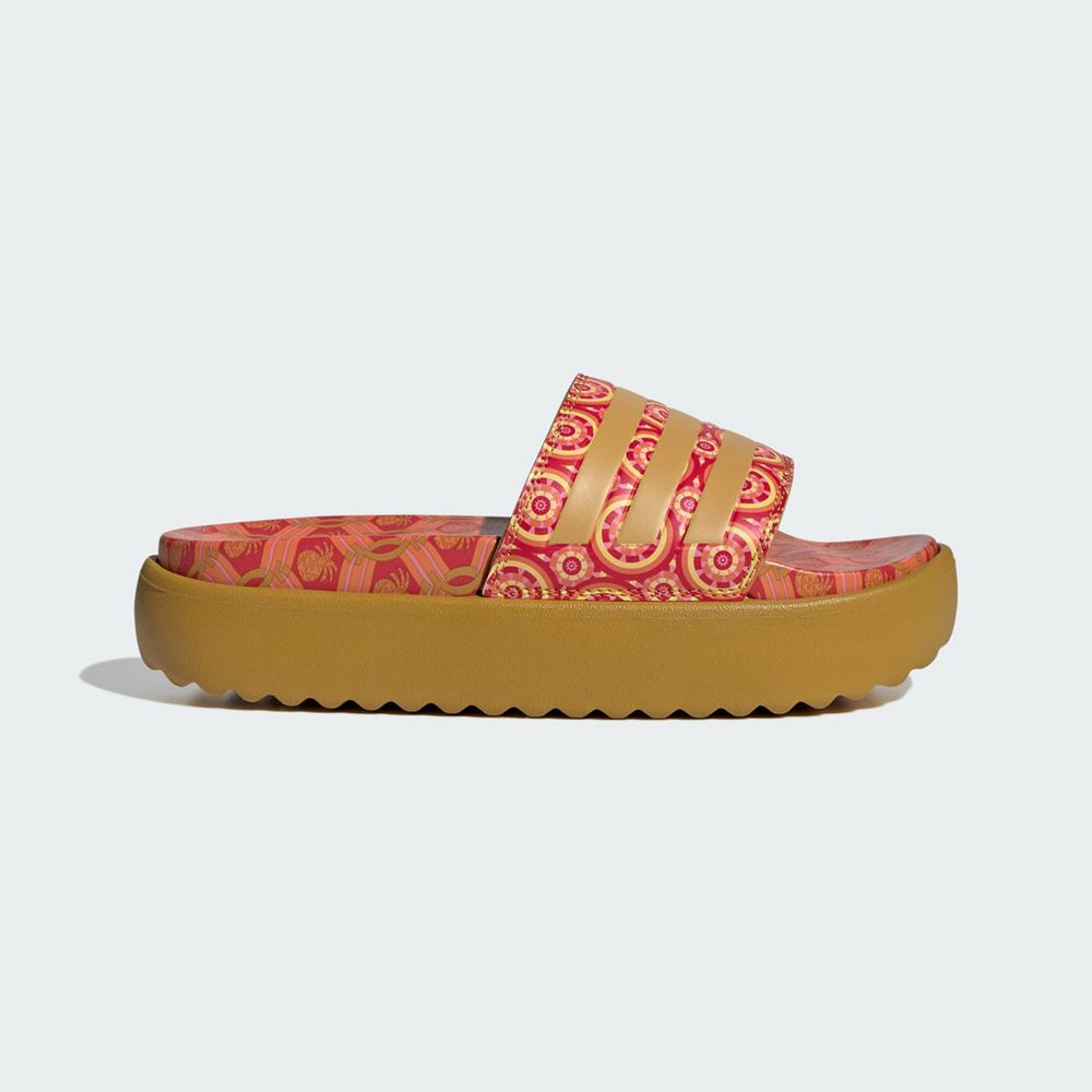 Claquette Adidas Adilette Platform Doré Rouge Femme | VUT-72628924