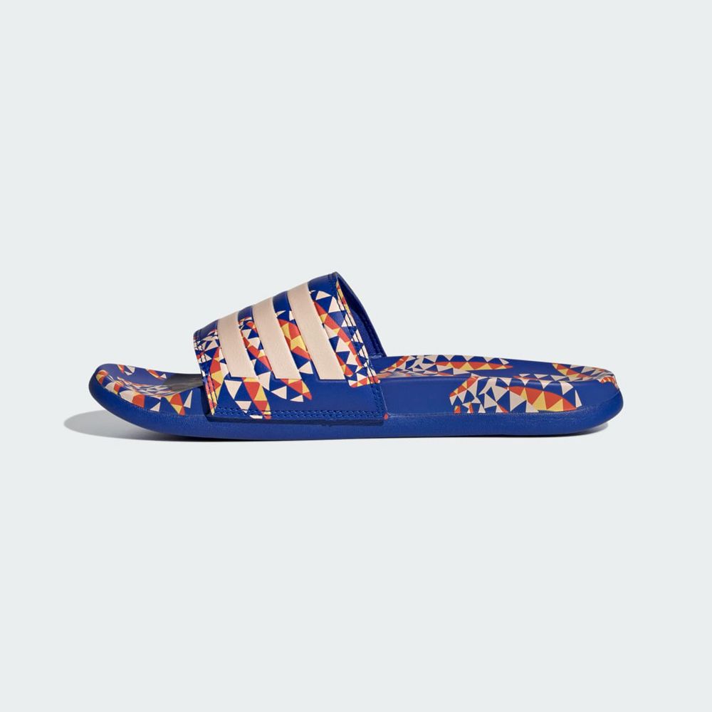 Claquette Adidas Adilette Comfort Bleu Orange Femme | XPZ-96674367