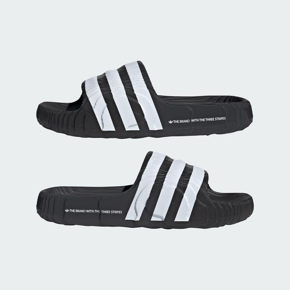 Claquette Adidas Adilette 22 Noir Blanche Femme | QEE-82946273