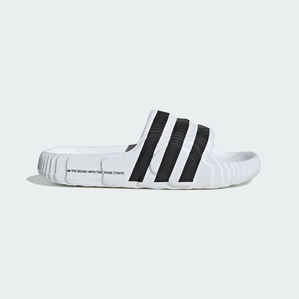 Claquette Adidas Adilette 22 Blanche Noir Femme | PWT-70256800