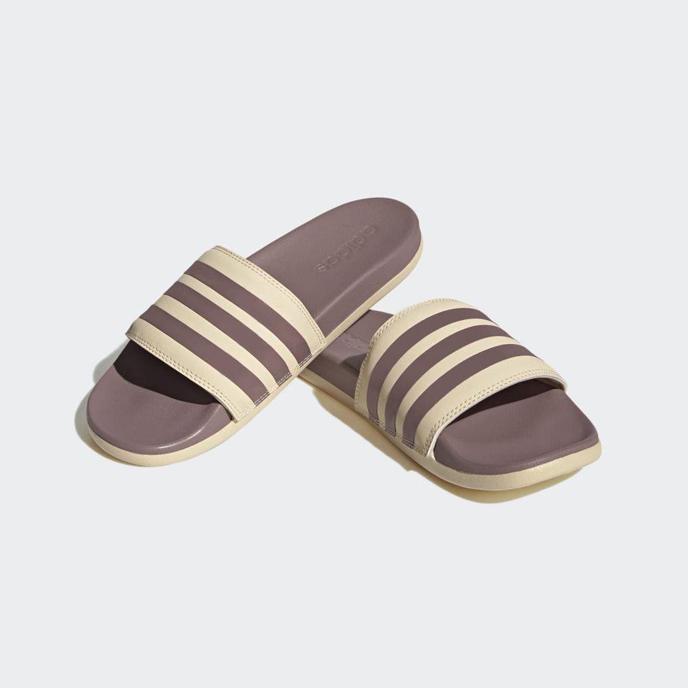 Claquette Adidas Adilette Comfort Beige Violette Femme | QTB-32173735