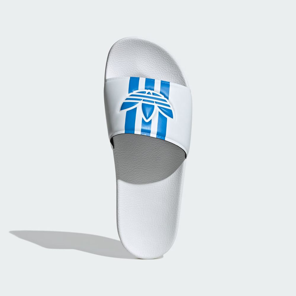 Claquette Adidas Adilette Blanche Bleu Femme | QLJ-35160134