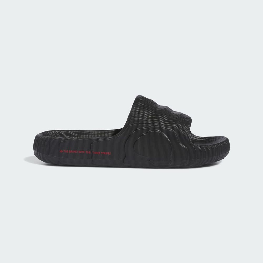 Claquette Adidas Adilette 22 Noir Rouge Femme | VRV-13081769