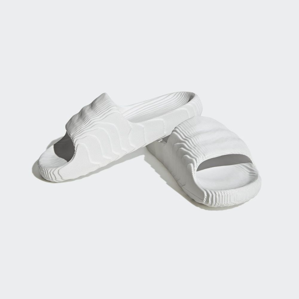 Claquette Adidas Adilette 22 Blanche Noir Femme | RMX-70170468