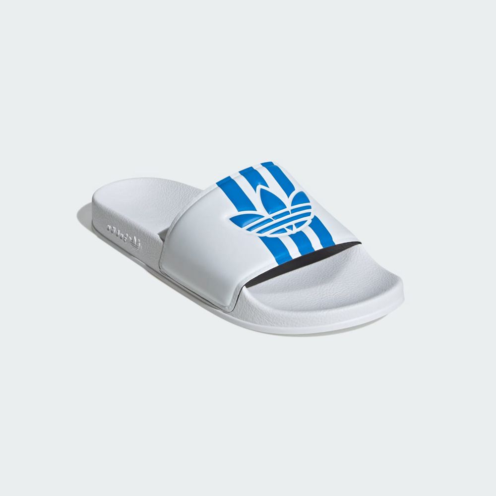 Claquette Adidas Adilette Blanche Bleu Femme | QLJ-35160134