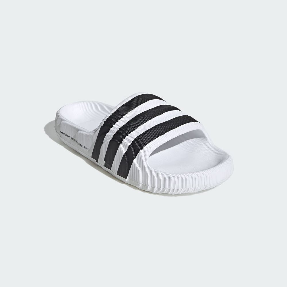 Claquette Adidas Adilette 22 Blanche Noir Femme | PWT-70256800