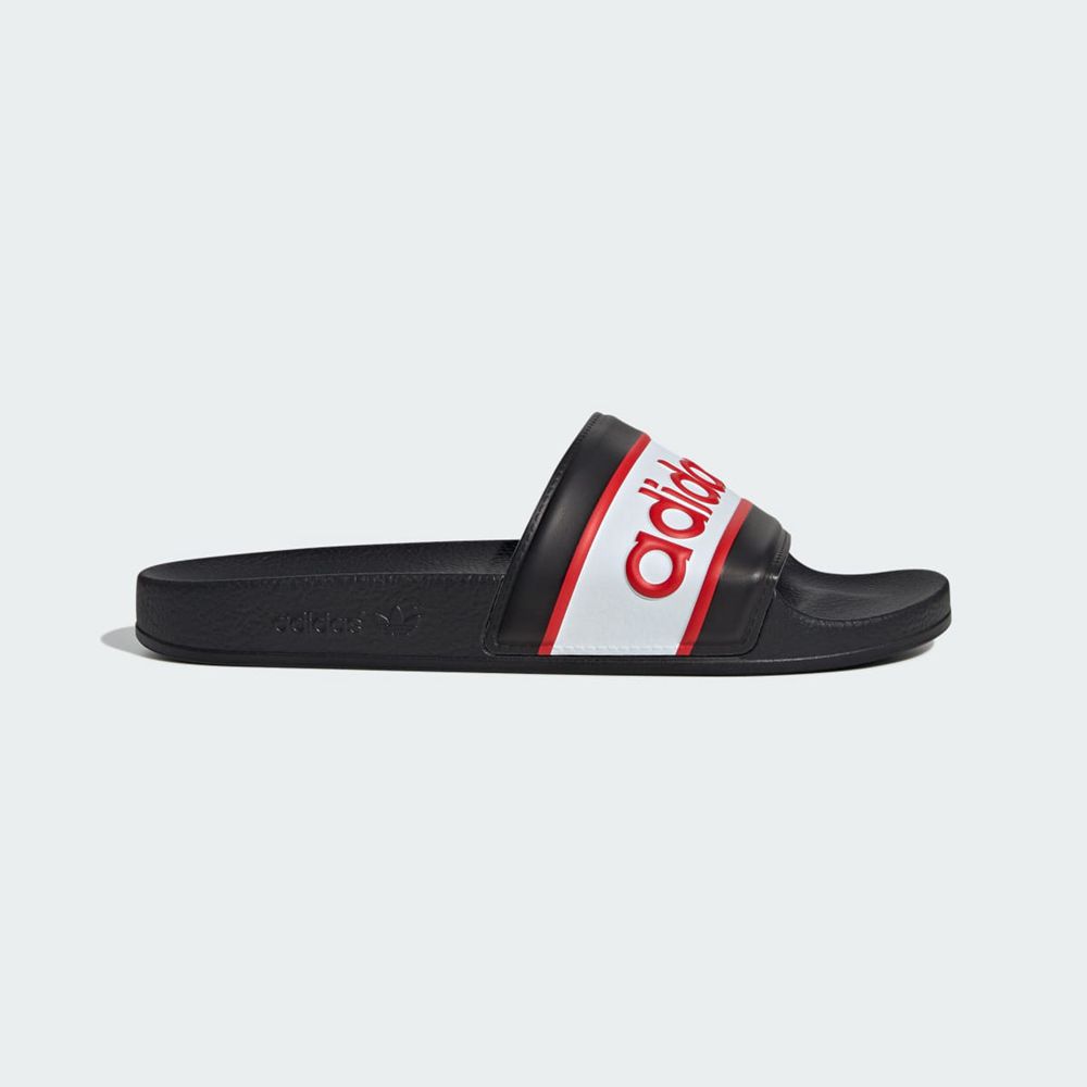 Claquette Adidas Adilette Noir Rouge Blanche Femme | JAL-51759083