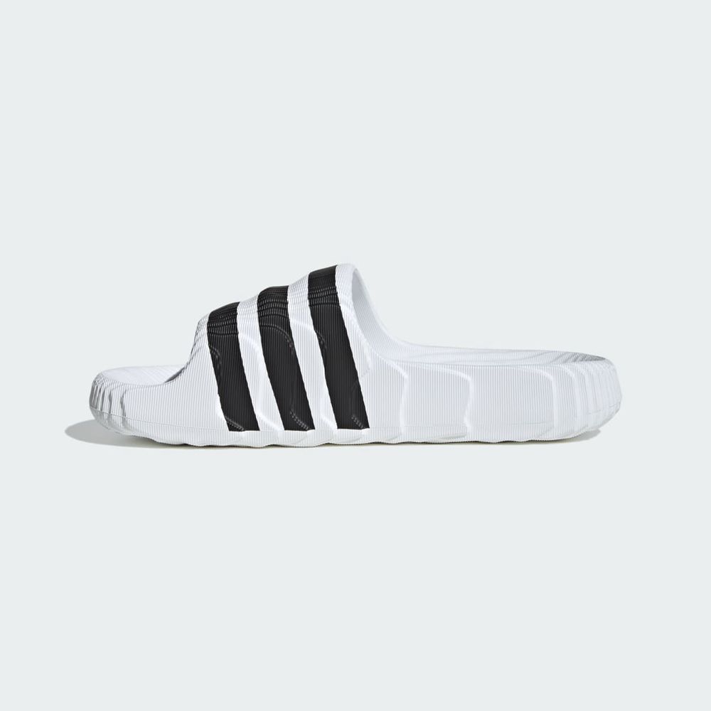 Claquette Adidas Adilette 22 Blanche Noir Femme | PWT-70256800