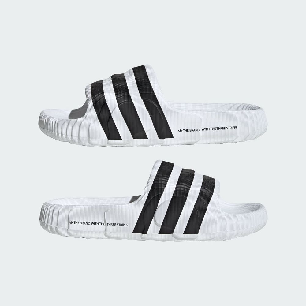 Claquette Adidas Adilette 22 Blanche Noir Femme | PWT-70256800