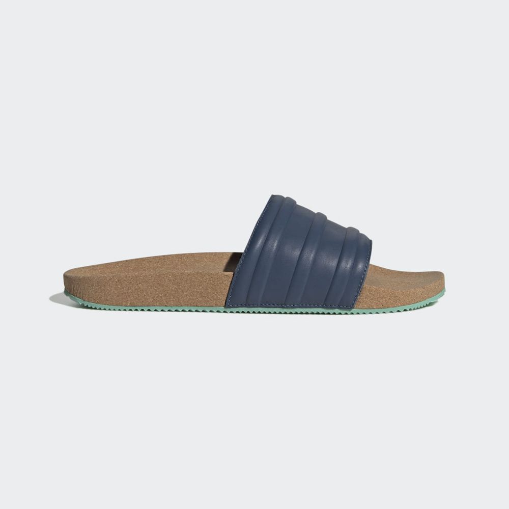 Claquette Adidas Island Club Adilette Premium Bleu Marine Vert Femme | ULO-15064709