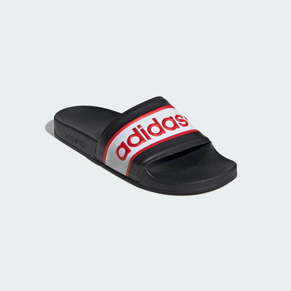 Claquette Adidas Adilette Noir Rouge Blanche Femme | JAL-51759083