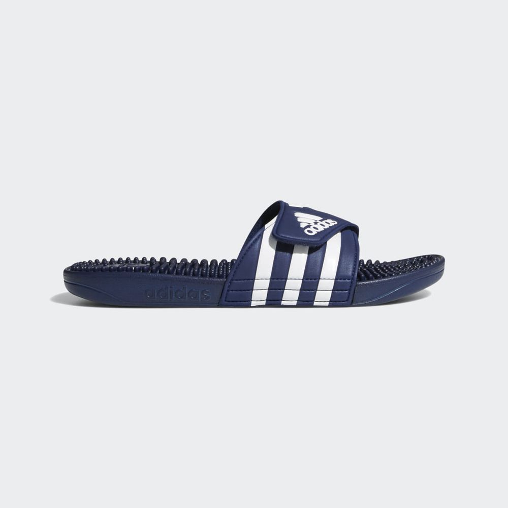 Claquette Adidas Adissage Bleu Blanche Femme | EWT-20414057