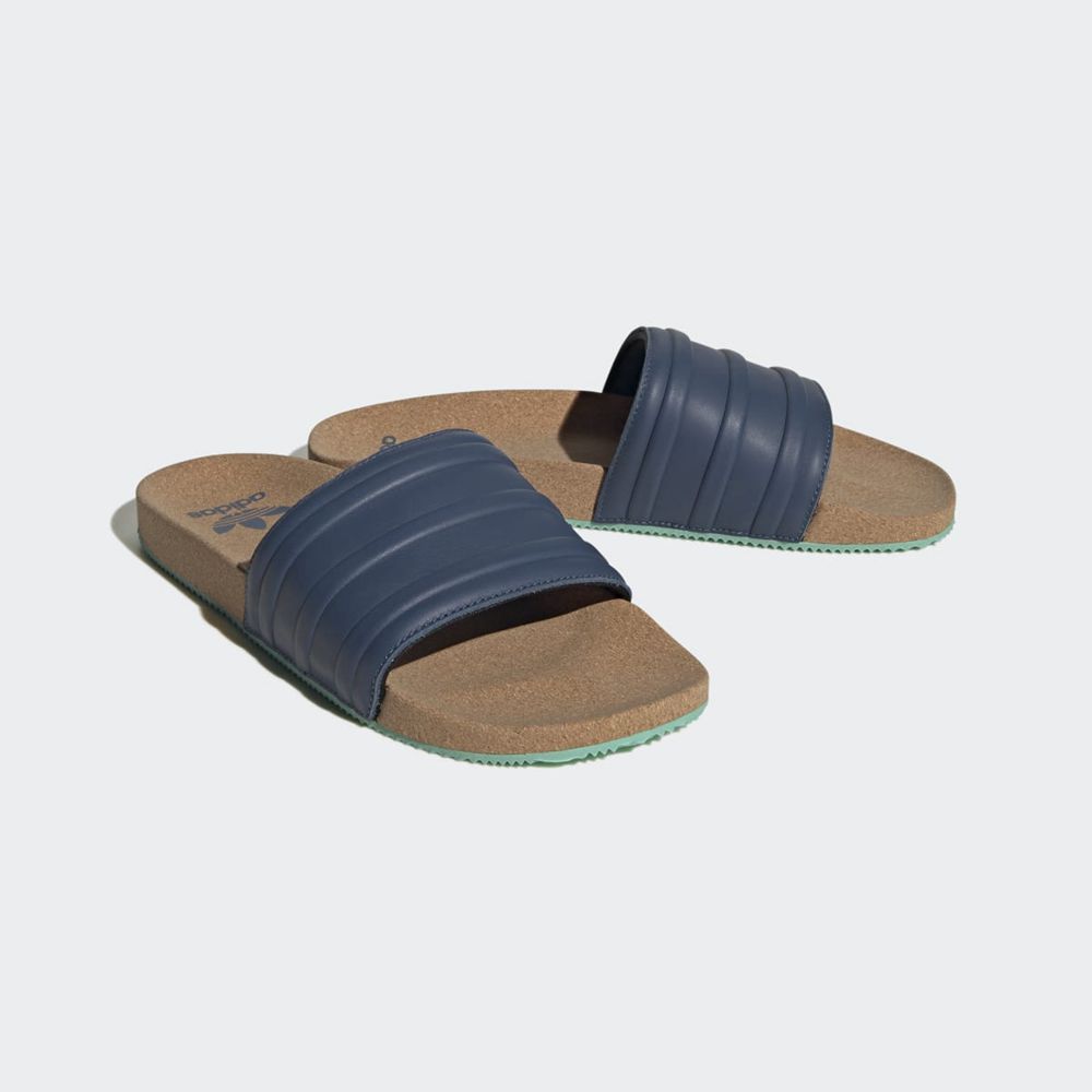 Claquette Adidas Island Club Adilette Premium Bleu Marine Vert Femme | ULO-15064709